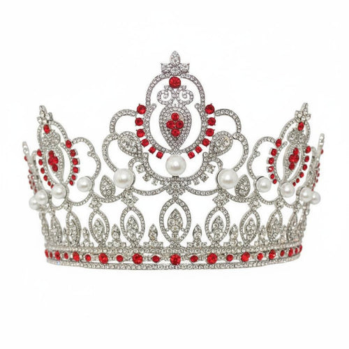 Baroque Design Queen Crown Elegant Design Baroque Queen Crown Large Bead Crystal Tiara Lightweight Crystal Bridal Tiara
