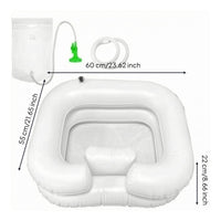 Inflatable Shampoo Basin Rectangular Bedside Shampoo Basin Comfortable Neck Support Portable Hair Washing Sink