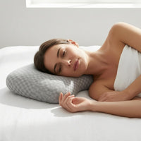Ear Hole Pillow Dipped Edge Side Sleeper Pillow Rounded Corners