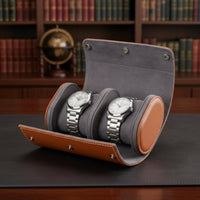 Leather Watch Travel Case Dustproof Portable Watch Holder Secure Storage Suede Interior for Travelers