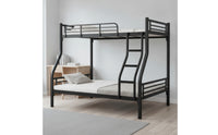 Space-Saving Metal Bunk Bed Safe Bunk Bed with Ladder Sturdy Furniture Heavy-Duty for Students, Teens, Kids, Shared Bedroom, Dorm Room