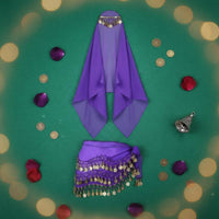 4 Pieces Fortune Teller Costume Kit Lightweight Chiffon for Themed Party, Women