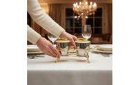 Condiment Jar with Stand Ornate Seasoning Pot with Rack Anti-Corrosive for Hosts