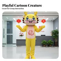 Chinese Dragon Mascot Costume Comfortable to Wear for Stage Performances, Adults