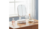 Lighted Makeup Mirror Tap Control Tri-Fold Vanity Mirror USB