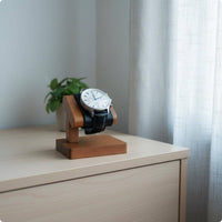 Wooden Watch Display Stand Padded Storage Piece Soft Cushion