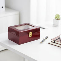 3 Compartment Watch Case Clean-Resistant 3 Compartment Watch Box Soft Interior Lining Removable Pillows