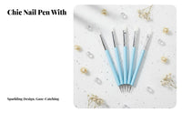 5 Pieces Double-Ended Manicure-Nail Design Tool Set Multi-Functional Manicure Accessory Easy to Clean Ergonomic Grip for Artists