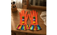 Orange Clown Gloves Polyester Clown Gloves Long Fingered