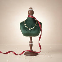 Vintage-Style Jewelry Bust Handmade Velvet Necklace Display Stand