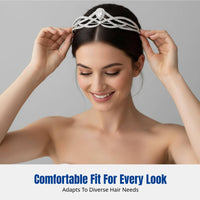 Zircon Inlaid Headband, Stylish Alloy Bridal Tiara, Elegant Women's Wedding Hairpiece, Korean Style