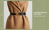 Women's Leather Belt, Black, Gold Buckle, Everyday Style