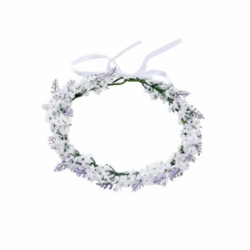 Simulated Lavender Flower Lilac Floral Headband, Beach Holiday, Photo Prop, Unisex, Bulk
