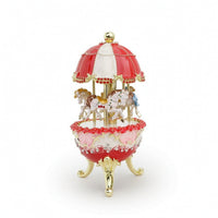 Carousel Melody Box Rotating Tabletop Decor Clockwork for Shelf, Collectors