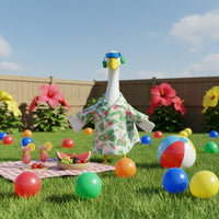 Flamingo Print Goose Clothes Beach Party Theme Hawaiian Shirt Goose Outfit