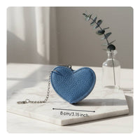 Heart Shaped Change Pouch Multifunctional Leather Keychain Purse Material Cute Bag Charm Pouch for Women