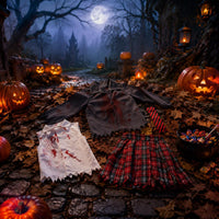 Girl Zombie School Uniform Costume Horror Style Ghoulish Secondary School Costume for Kids