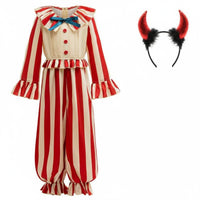 Horror Movie Clown Cosplay Complete Outfit Set Girls Clown Jumpsuit Realistic