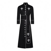 Button-down Clergy Robe Straight Silhouette Button-Front Robe Elegant Design