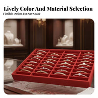 Velvet Lined Wooden Bracelet Display Tray Long-Lasting Multi-Compartment Jewelry Holder Tangle-Tangle-Resistant Organization for Craft Fair
