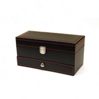 Watch Box with Drawer Compact Double-Layer Jewelry Box Stylish Watch Organizer with Drawer for Closet