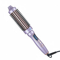 Curling Straightening Brush Digital Display Electric Hot Comb 360 Degree