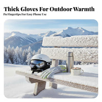 Windproof Touchscreen Gloves Water-Resistant women's Fleece Lined Gloves Winter Apparel Non-Slip Grip Elastic Cuff for Cyclists