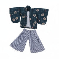 1/12 Scale Doll Kimono Outfit Wide Sleeves Japanese Doll Outfit Clothes Set Japanese Miniature Clothing
