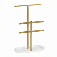 Jewelry Display Stand T-Shaped Necklace Earring Organizer Perforated