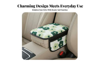 Provides Winter Warmth Car Armrest Cushion with Pockets Universal Fit Lambswool Armrest Mat Easy Installation for Women, Girls