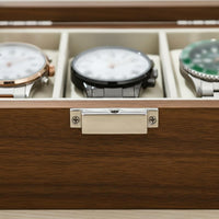 Wooden Watch Display Case Clear View Lid Watch Storage Box Metal Clasp Great Gift Suggestion for Closet