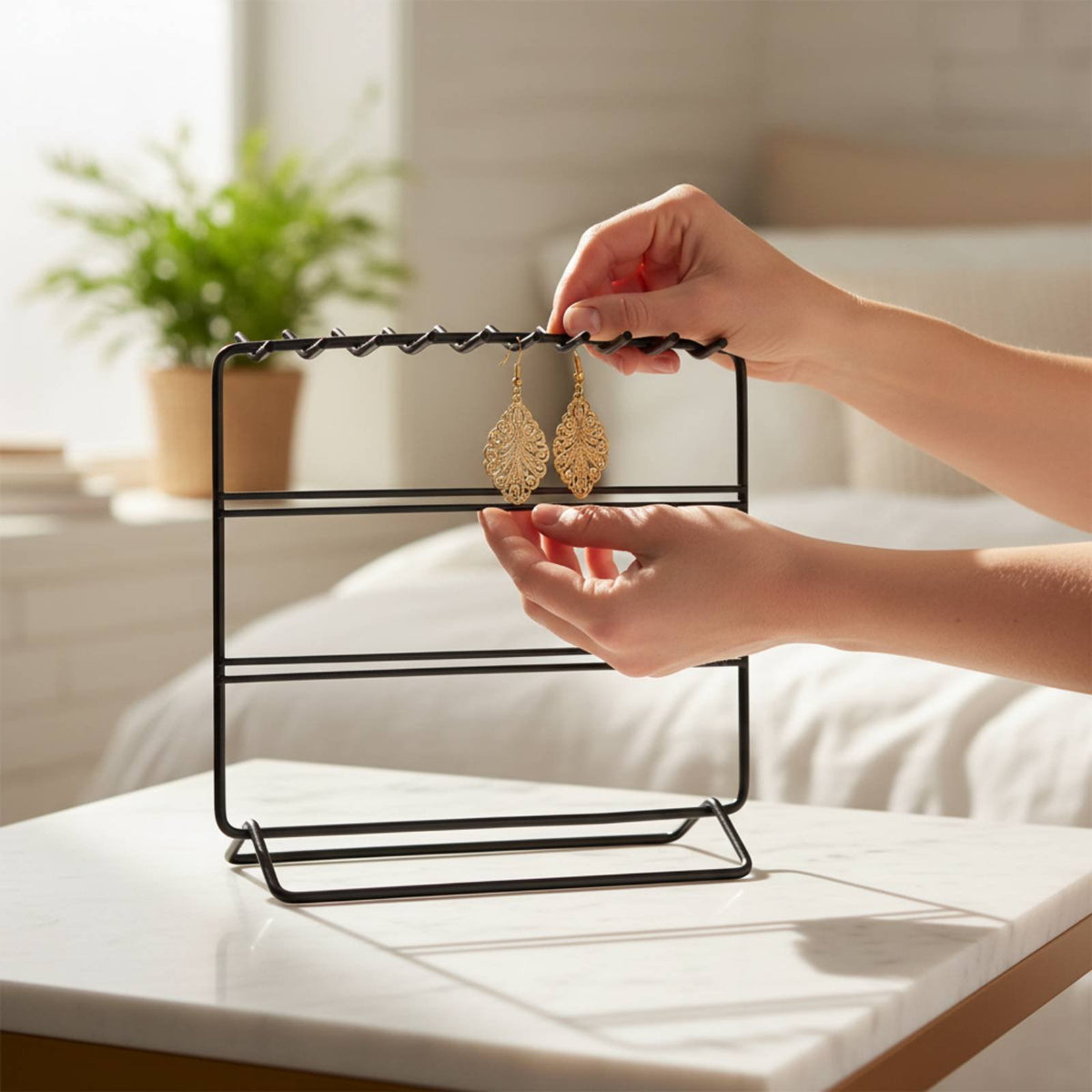 Earring Display Stand Decorative Room Accent Tabletop Jewelry Holder for Women