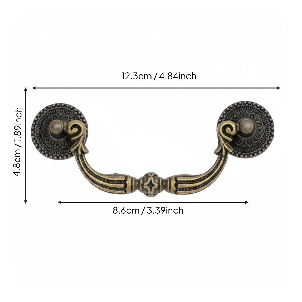 Antique Bail Pull Zinc Alloy Vintage Drawer Handle European Style Drop Handle for Crafters