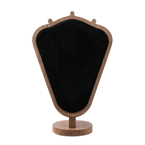 Jewelry Display Stand with Wooden Base Padded for Jewelers, Collectors