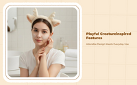 Face Cover Headband, Plush Deer Antlers, Makeup Routine