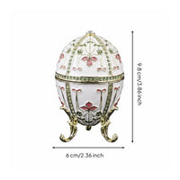 Hinged Egg Jewelry Box Vintage Style Ornate Jeweled Egg Box Closure Home Decor for Display Shelf