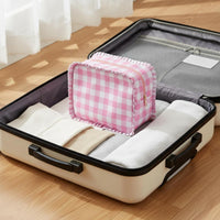 4 Pieces Travel Cosmetic Bag Set Lightweight Striped Cosmetic Pouch