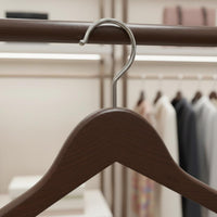 Flocked Wooden Hanger Heavy Duty Wide Shoulder Hanger for Clothing Storage