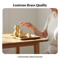 Three-Section Gourd Decoration Polished Finish Openable Brass Wu Lou Brass Gourd Trinket Handmade Individual Accessory