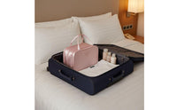 3 Compartment Makeup Bag Double Zipper Cosmetic Storage Case Easy to Clean