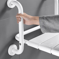 Wall Mounted Shower Seat Rust-Proof Folding Bath Chair with Armrests Heavy Duty