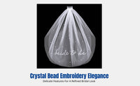 European Bridal Veil, Double Tier, Bead Crystal Embroidery, Iron Comb, Wedding Party