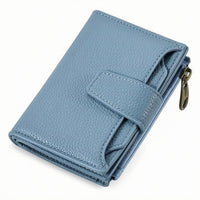 PU Leather Wallet Textured Grain Billfold Dust Protection