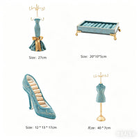 Peacock Blue Jewelry Holder Great Gift Idea Necklace Hanger Rack Multi-Function