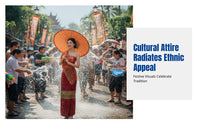 Dai Ethnic Women's Red Traditional Dress, Thai Style, Water Festival, Spa Reception, Studio Outfit