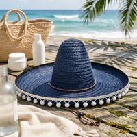 Mexican Straw Hat Colorful Sombrero Hat Lightweight for Halloween, Vacation