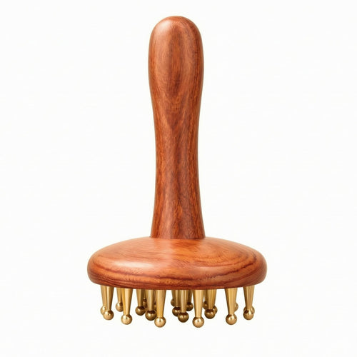 Wood Massage Tool Relief Brass Pin Massage Brush