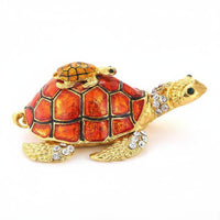 Mother and Child Tortoise Box Gold Enameled Mother-Child Tortoise Box Handcrafted Home Decoration for Moms, Bookshelf Display, Dressing Table