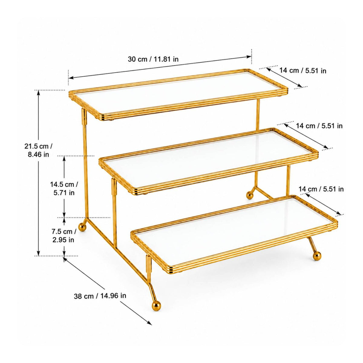 3 Tier Dessert Display Stand Sturdy Metal Frame Tableware for Birthday Party