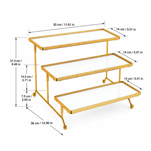 3 Tier Dessert Display Stand Sturdy Metal Frame Tableware for Birthday Party